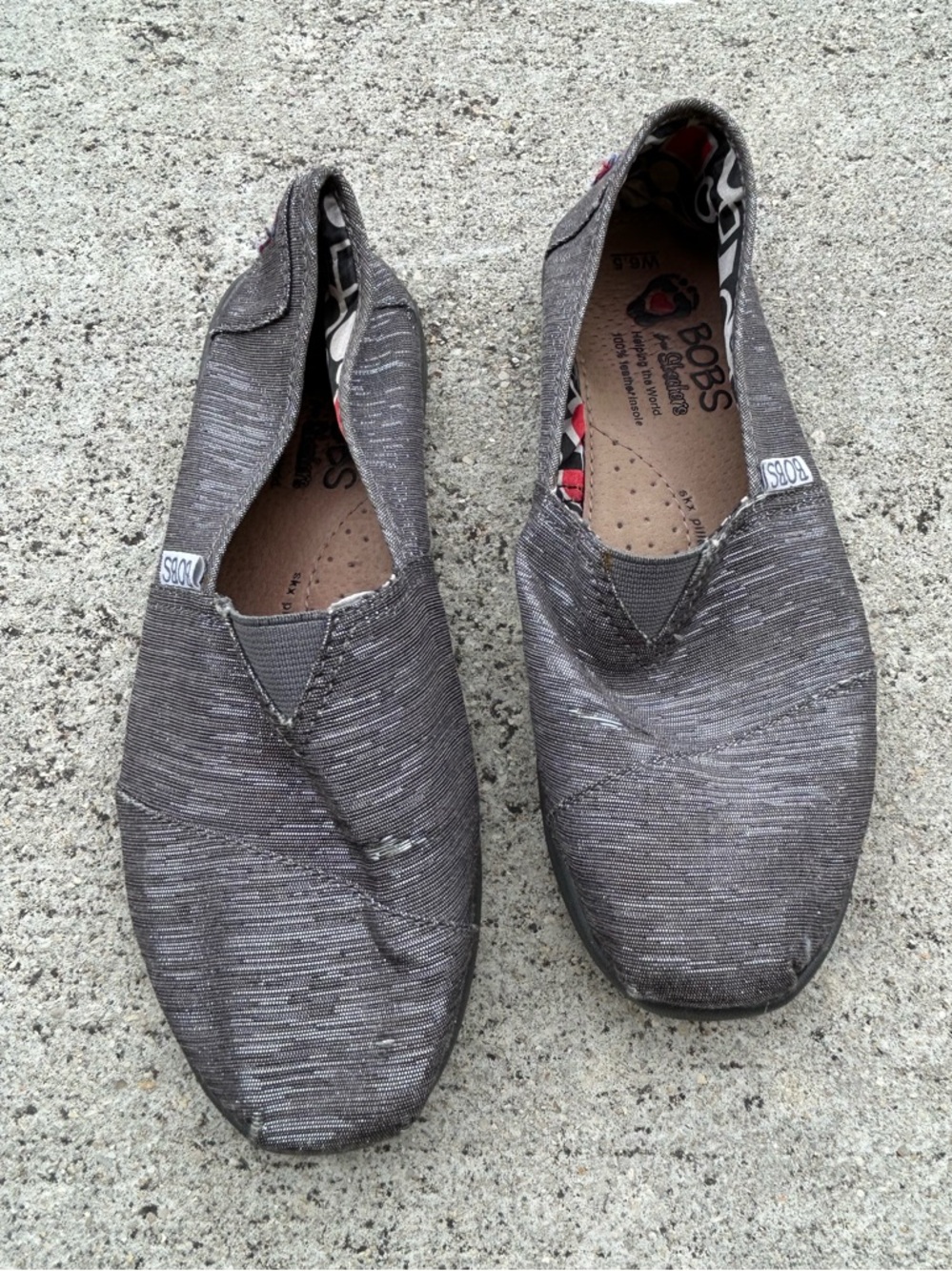 Bob’s Womens 6.5 Slip-On Casual Shoe in silver gray